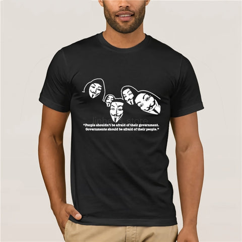 T Shirt V Vendetta Anonymous Mask Government Quotes